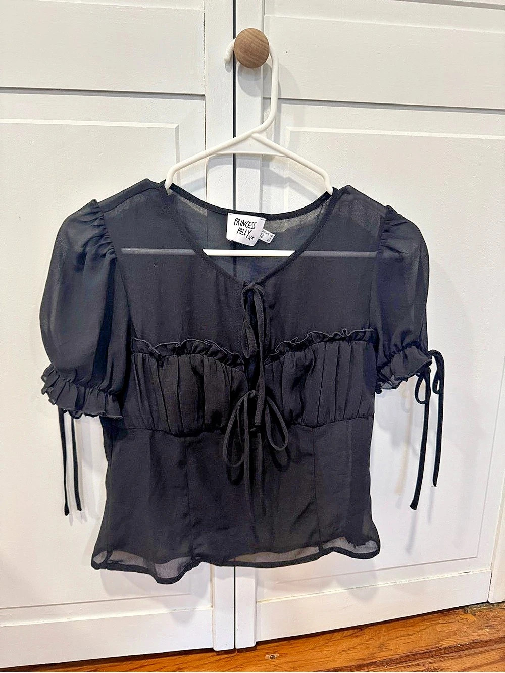 Princess Polly Coates Top Black Size US6